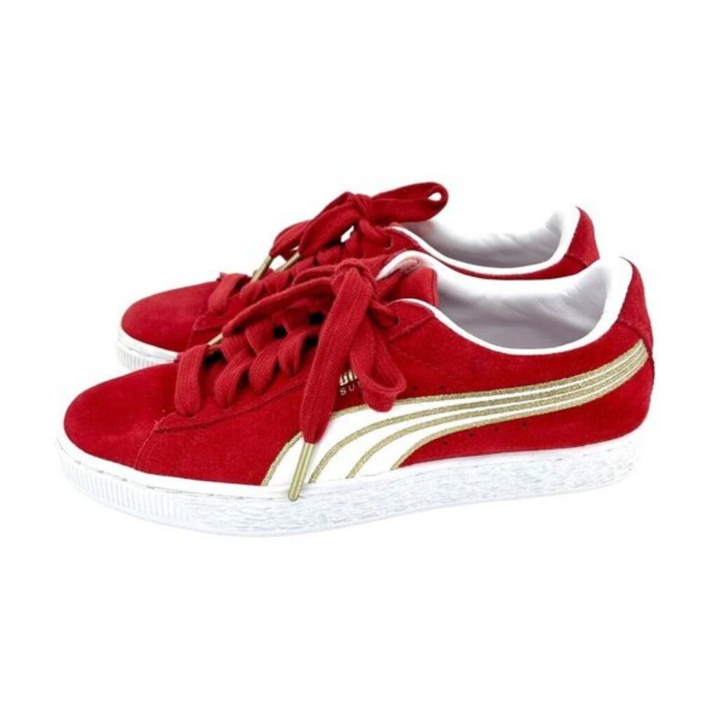 Puma Womens Varsity Sneakers Red 36773503 Low Top Lace Up Suede Shoes 6 M